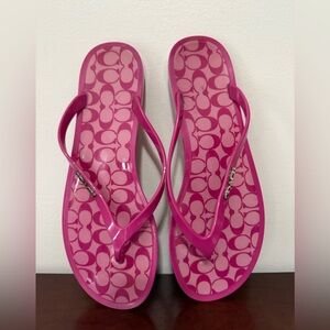 Coach Hot pink jelly flip flop in size 8.